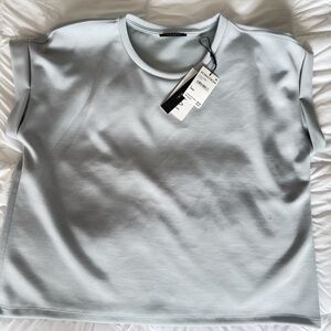 Soft Ice Blue Short Sleeved Top